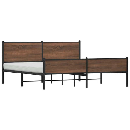 Giroletto senza Materaso in Metallo Rovere Marrone 180x200 cm