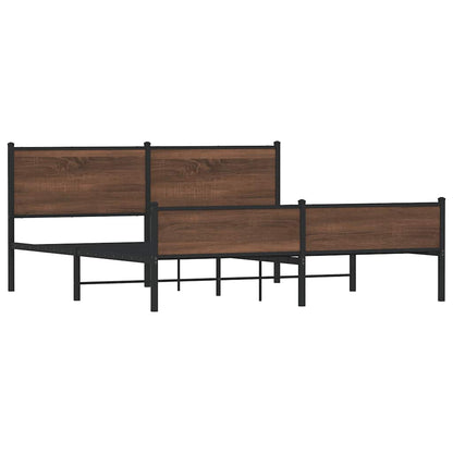 Giroletto senza Materaso in Metallo Rovere Marrone 183x213 cm - homemem39