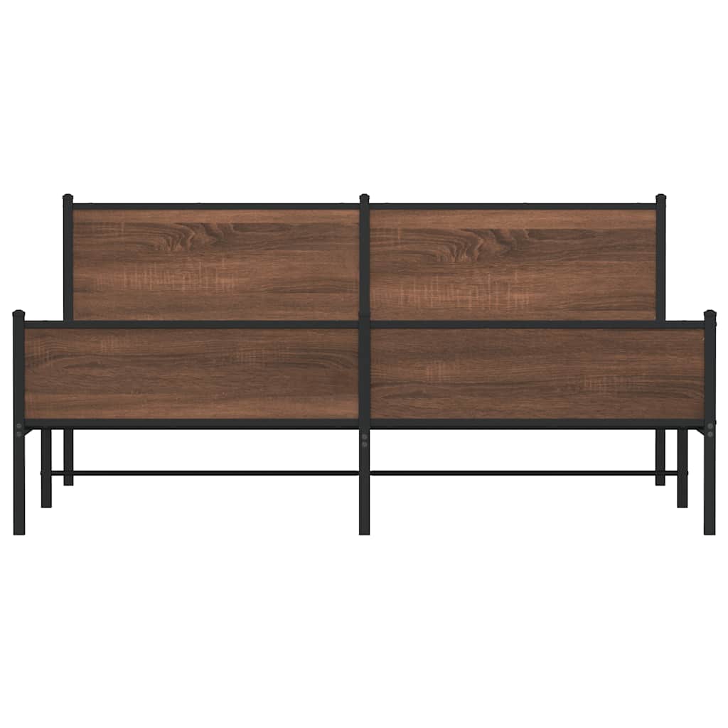 Giroletto senza Materaso in Metallo Rovere Marrone 183x213 cm - homemem39