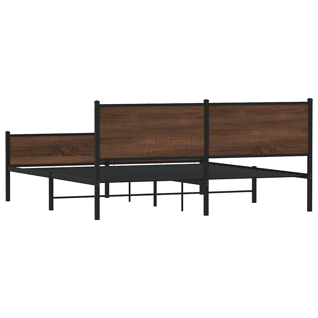 Giroletto senza Materaso in Metallo Rovere Marrone 183x213 cm