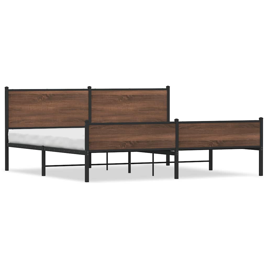 Giroletto senza Materaso in Metallo Rovere Marrone 200x200 cm | homemem39