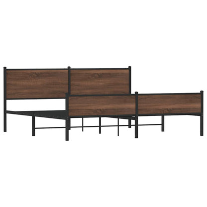 Giroletto senza Materaso in Metallo Rovere Marrone 200x200 cm | homemem39