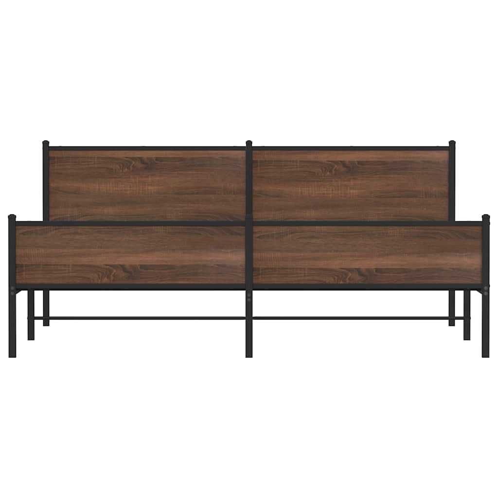 Giroletto senza Materaso in Metallo Rovere Marrone 200x200 cm | homemem39