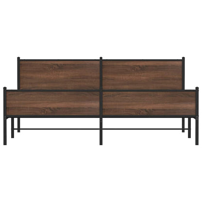 Giroletto senza Materaso in Metallo Rovere Marrone 200x200 cm | homemem39