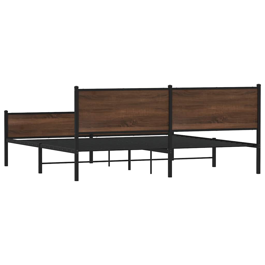 Giroletto senza Materaso in Metallo Rovere Marrone 200x200 cm | homemem39