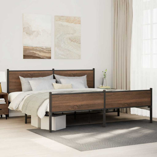 Giroletto senza Materaso in Metallo Rovere Marrone 200x200 cm | homemem39