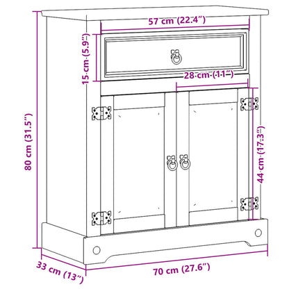 Mobile da Bagno Corona 70x33x80 cm in Legno Massello di Pino | homemem39