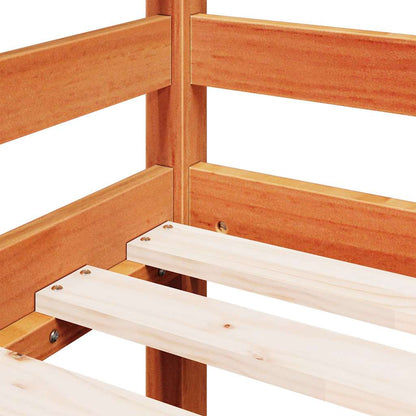 Letto Soppalco con Scala Bambini Marrone 80x200cm Massello Pino | homemem39