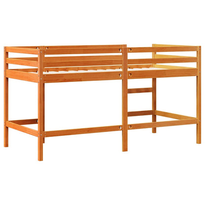 Letto Soppalco con Scala Bambini Marrone 90x190cm Massello Pino | homemem39
