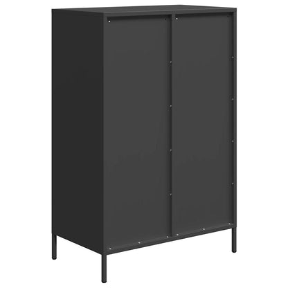 Credenza Nera 68x39x101,5 cm in Acciaio - homemem39