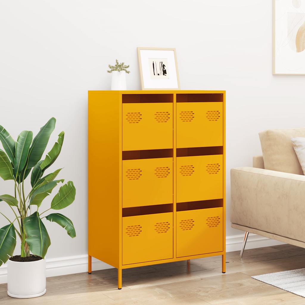 Credenza Giallo Senape 68x39x101,5 cm in Acciaio - homemem39