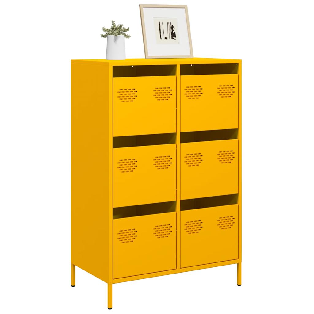 Credenza Giallo Senape 68x39x101,5 cm in Acciaio - homemem39