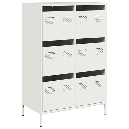 Credenza Bianca 68x39x101,5 cm in Acciaio - homemem39