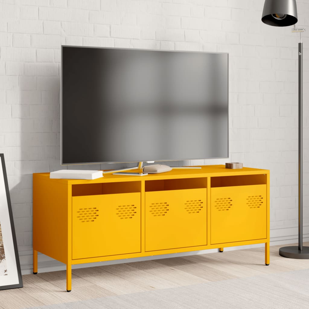 Mobile TV Giallo Senape 101,5x39x43,5 cm in Acciaio - homemem39