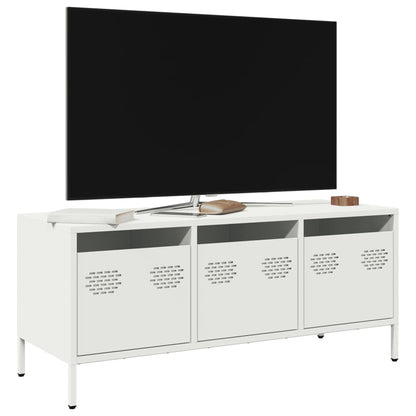 Mobile TV Bianco 101,5x39x43,5 cm in Acciaio Laminato a Freddo - homemem39