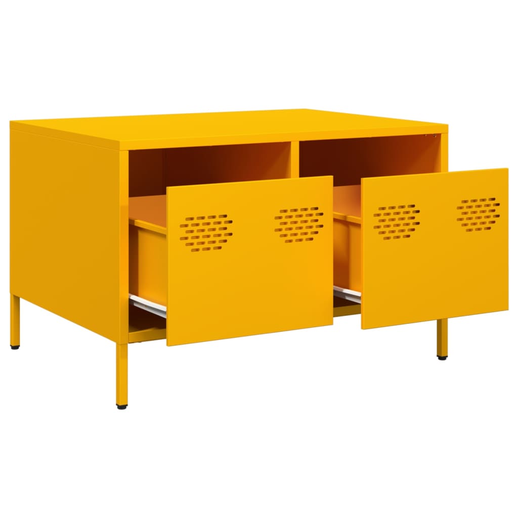 Mobile TV Giallo Senape 68x50x43,5 cm Acciaio Laminato a Freddo - homemem39