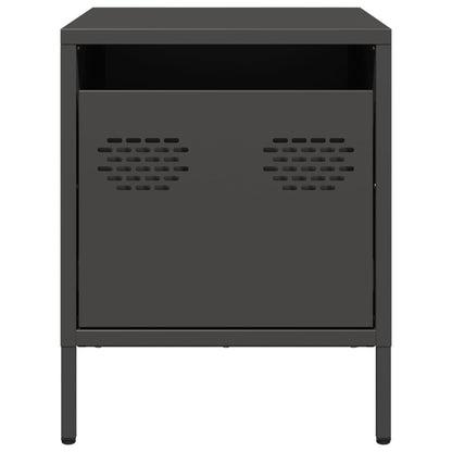 Comodino Nero 35x39x43,5 cm in Acciaio - homemem39