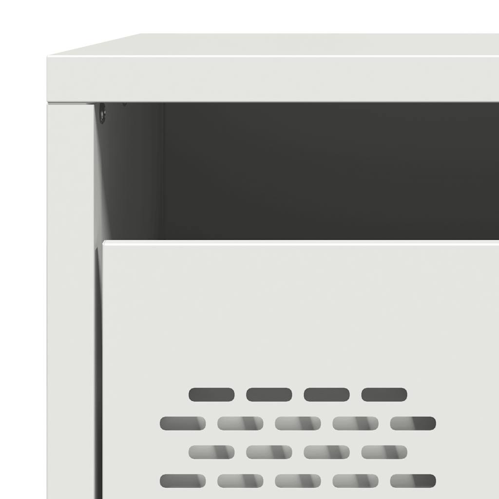 Comodino Bianco 35x39x43,5 cm in Acciaio - homemem39