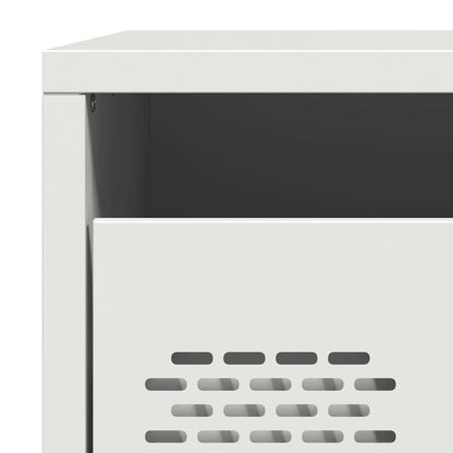 Comodino Bianco 35x39x43,5 cm in Acciaio - homemem39