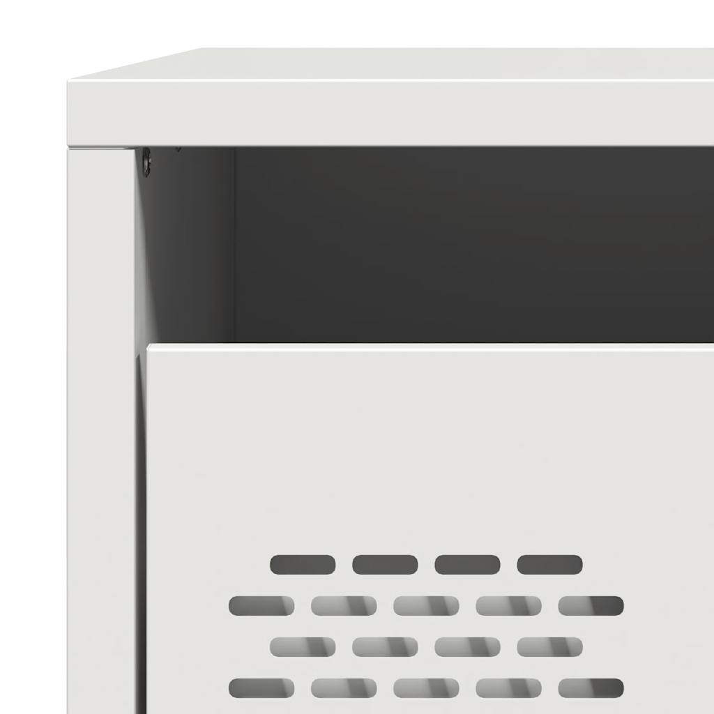 Comodini 2 pz Bianco 35x39x43,5 cm in Acciaio - homemem39