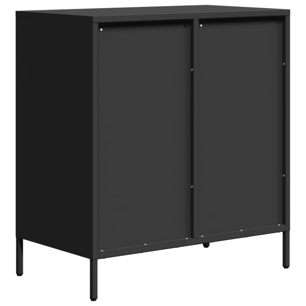 Credenza Nera 68x39x73,5 cm in Acciaio Laminato a Freddo - homemem39
