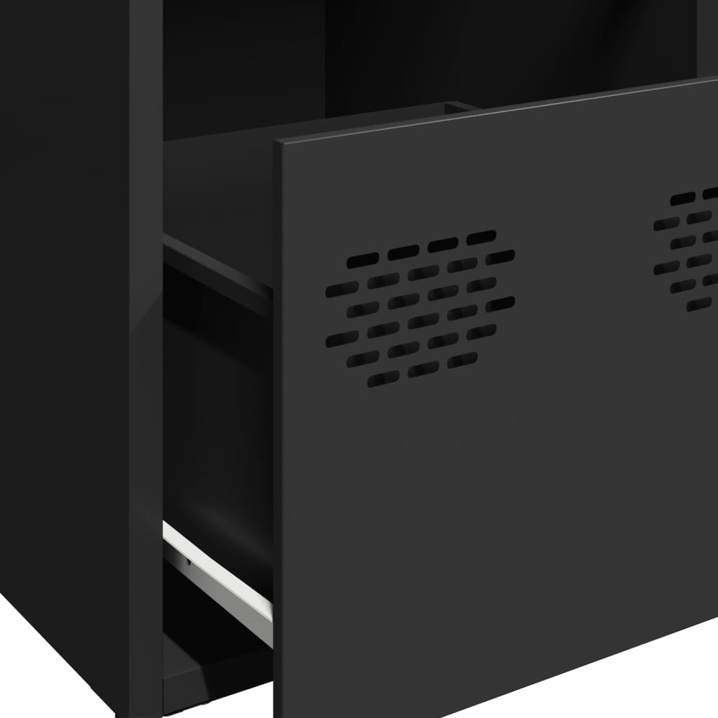 Credenza Nera 68x39x73,5 cm in Acciaio Laminato a Freddo - homemem39