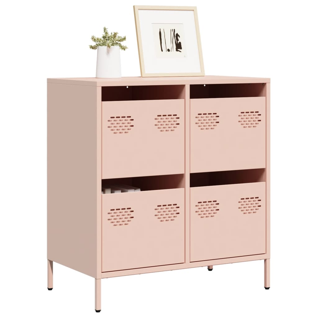 Credenza Rosa 68x39x73,5 cm in Acciaio Laminato a Freddo - homemem39