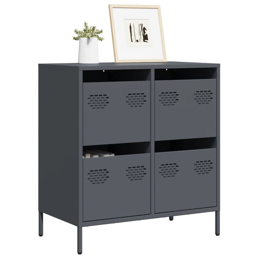 Credenza Antracite 68x39x73,5 cm in Acciaio Laminato a Freddo - homemem39