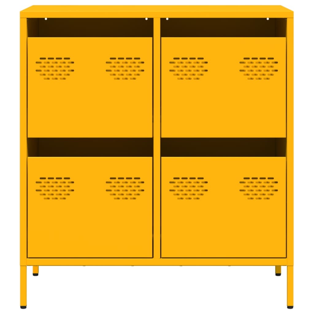 Credenza Giallo Senape 68x39x73,5 cm Acciaio Laminato a Freddo - homemem39