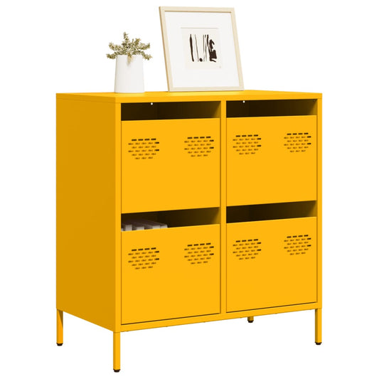Credenza Giallo Senape 68x39x73,5 cm Acciaio Laminato a Freddo - homemem39