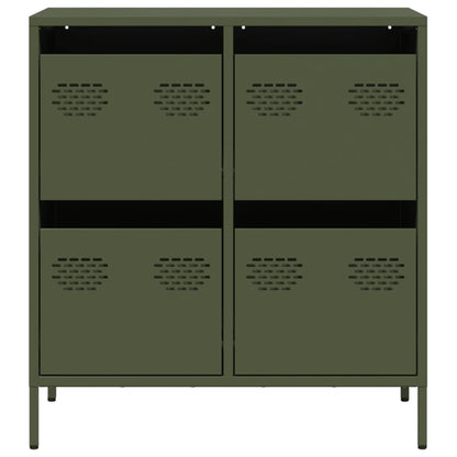 Credenza Verde Oliva 68x39x73,5 cm in Acciaio Laminato a Freddo - homemem39