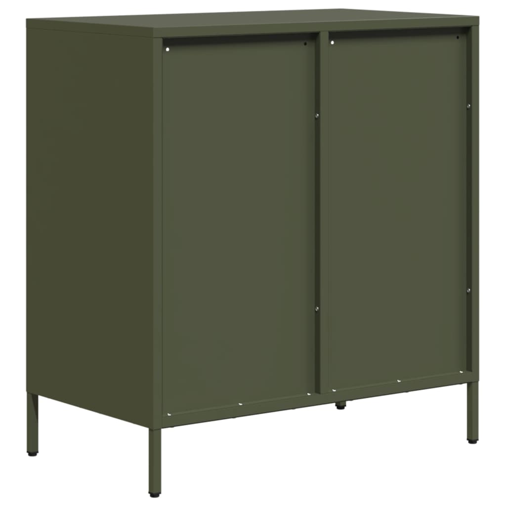 Credenza Verde Oliva 68x39x73,5 cm in Acciaio Laminato a Freddo - homemem39