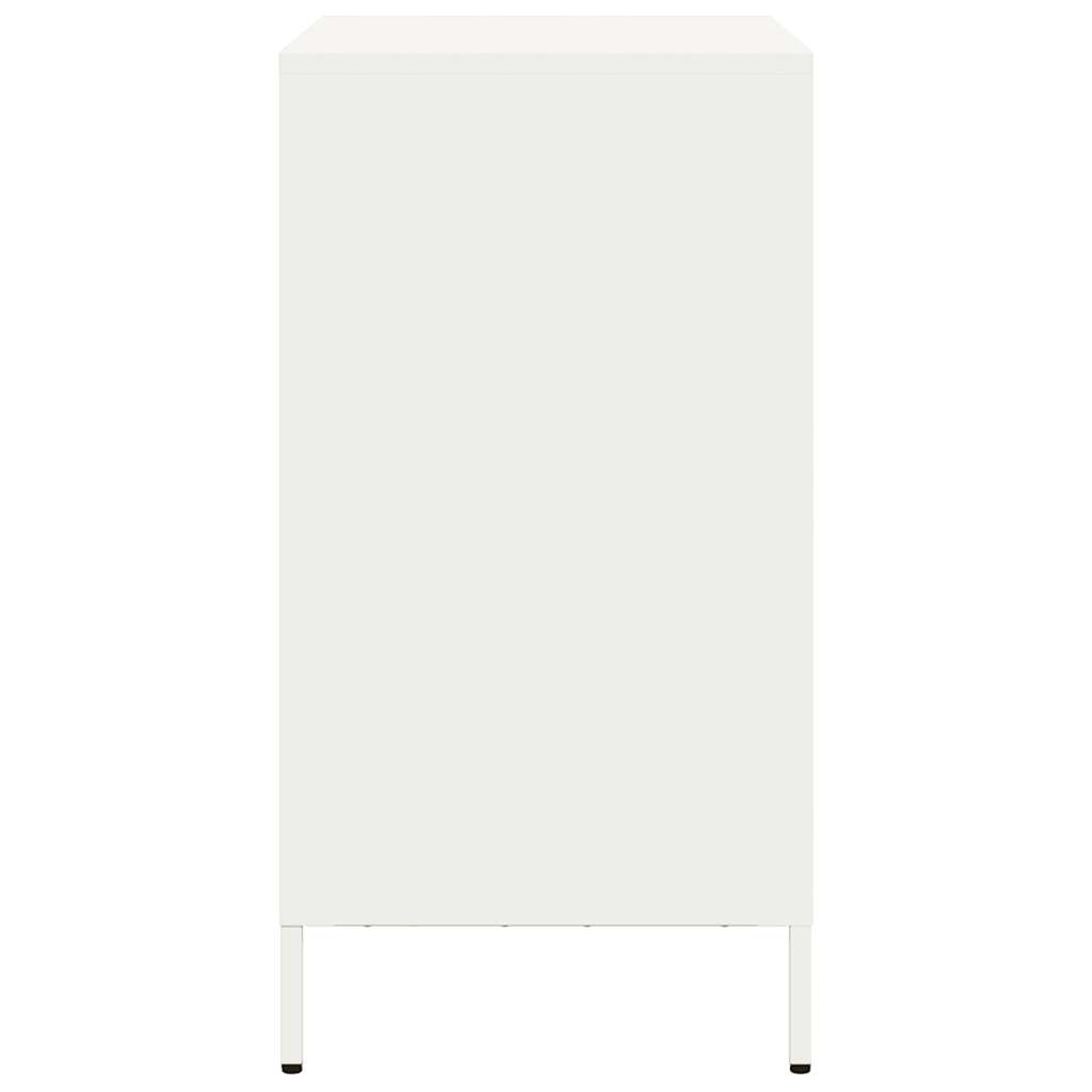 Credenza Bianca 68x39x73,5 cm in Acciaio Laminato a Freddo - homemem39