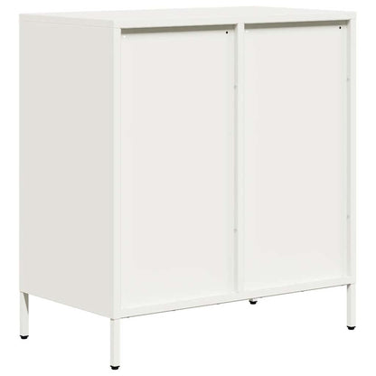 Credenza Bianca 68x39x73,5 cm in Acciaio Laminato a Freddo - homemem39