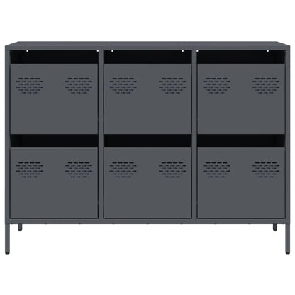 Credenza Antracite 101,5x39x73,5cm in Acciaio Laminato a Freddo - homemem39