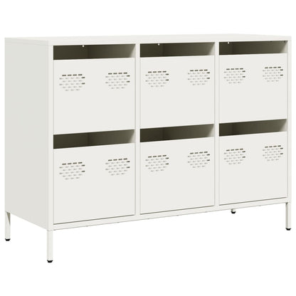 Credenza Bianca 101,5x39x73,5 cm in Acciaio Laminato a Freddo - homemem39