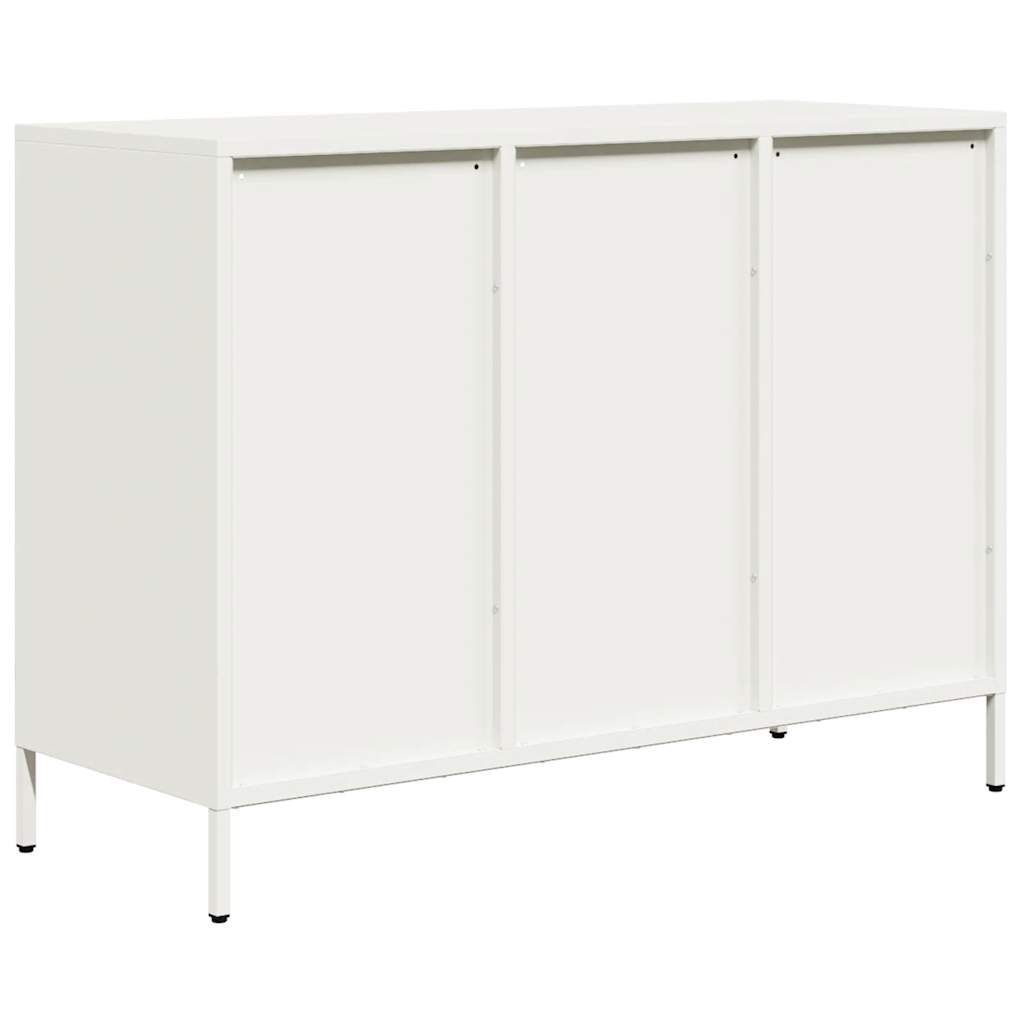 Credenza Bianca 101,5x39x73,5 cm in Acciaio Laminato a Freddo - homemem39