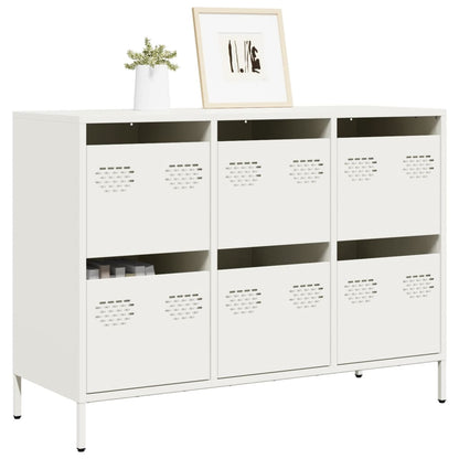 Credenza Bianca 101,5x39x73,5 cm in Acciaio Laminato a Freddo - homemem39