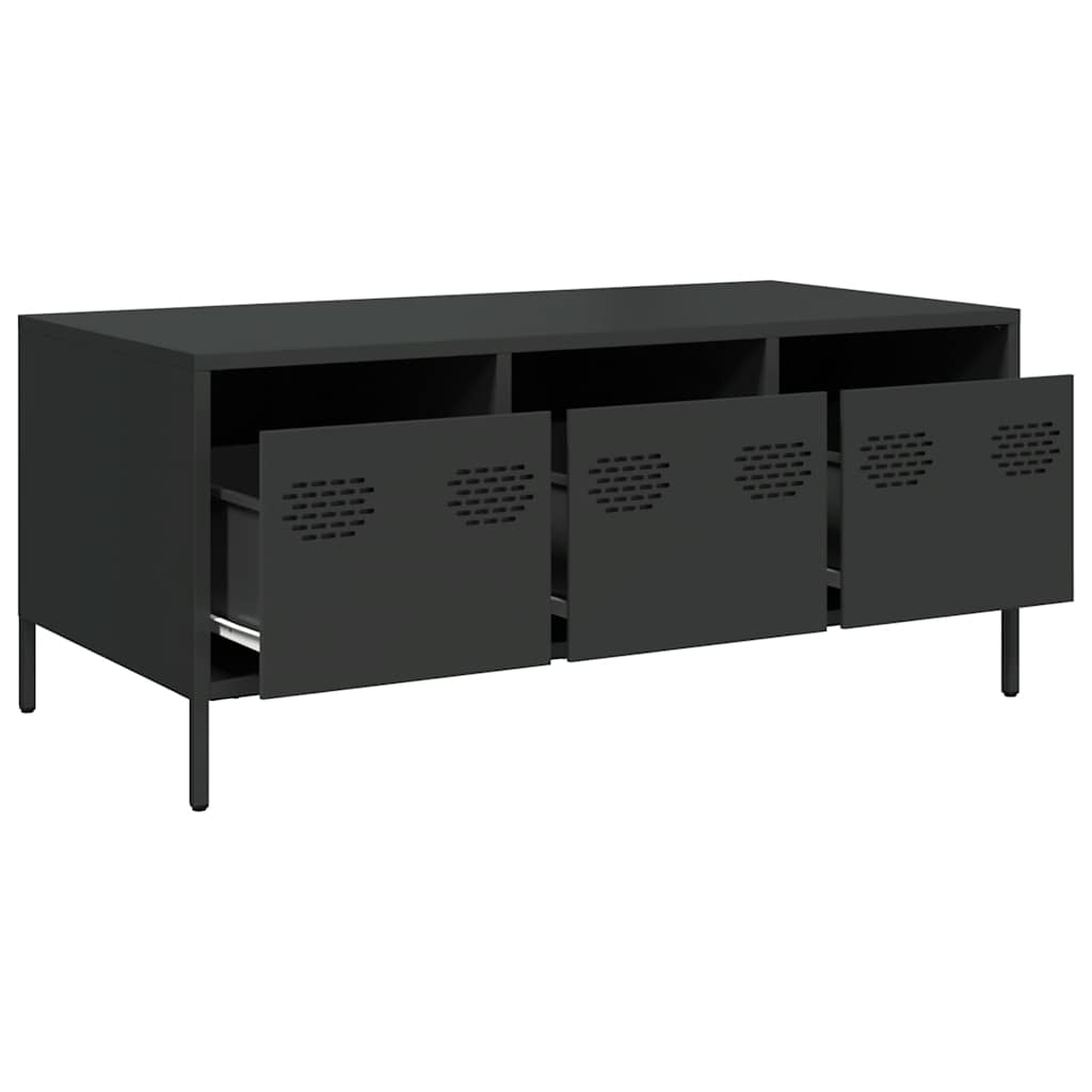 Tavolino Nero 101,5x50x43,5 cm in Acciaio Laminato a Freddo | homemem39