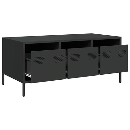 Tavolino Nero 101,5x50x43,5 cm in Acciaio Laminato a Freddo | homemem39