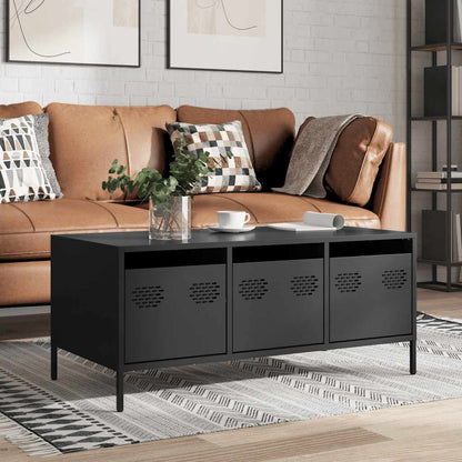 Tavolino Nero 101,5x50x43,5 cm in Acciaio Laminato a Freddo | homemem39