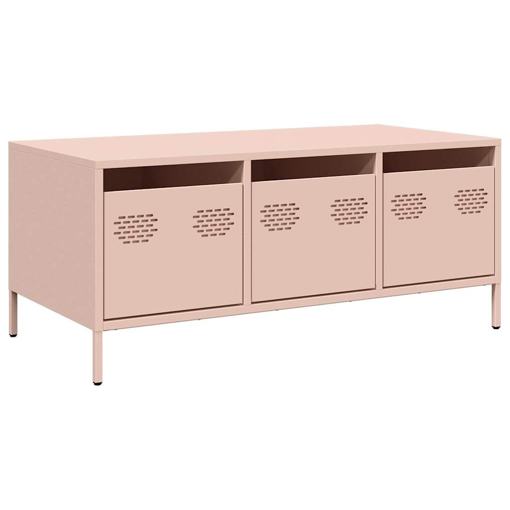 Tavolino Rosa 101,5x50x43,5 cm in Acciaio Laminato a Freddo | homemem39