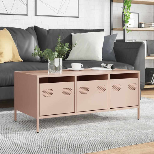 Tavolino Rosa 101,5x50x43,5 cm in Acciaio Laminato a Freddo | homemem39