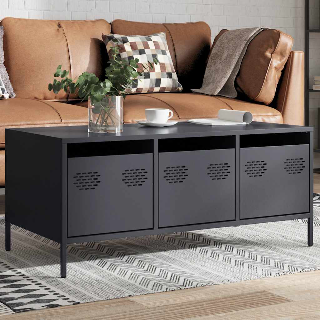 Tavolino Antracite 101,5x50x43,5cm in Acciaio Laminato a Freddo | homemem39