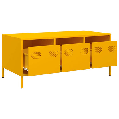 Tavolino Giallo 101,5x50x43,5 cm Acciaio Laminato a Freddo