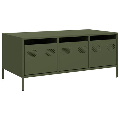 Tavolino Verde Oliva 101,5x50x43,5 cm Acciaio Laminato a Freddo | homemem39