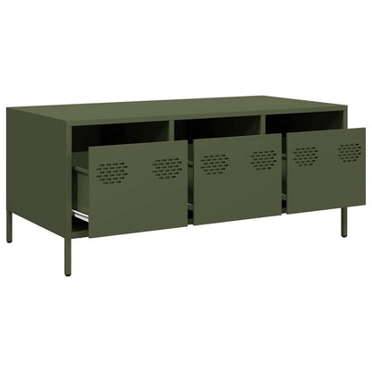 Tavolino Verde Oliva 101,5x50x43,5 cm Acciaio Laminato a Freddo | homemem39