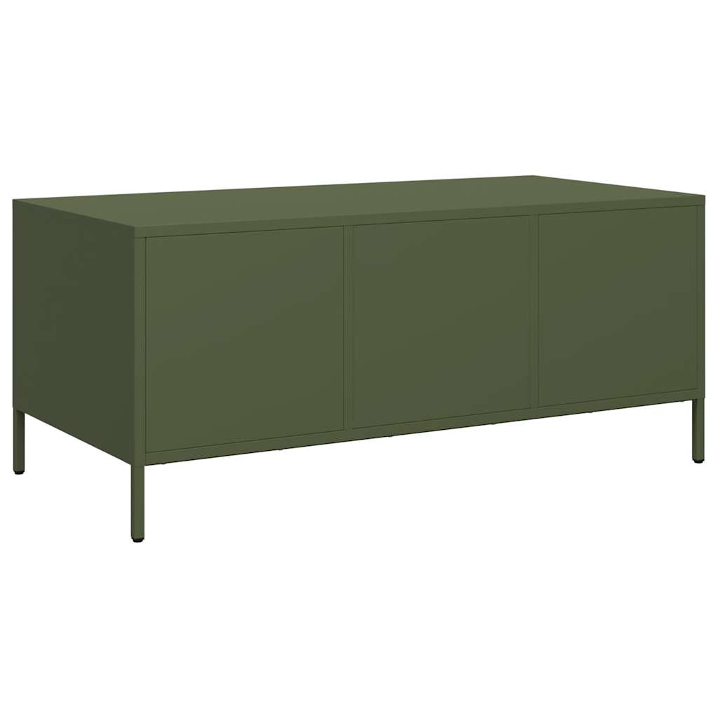 Tavolino Verde Oliva 101,5x50x43,5 cm Acciaio Laminato a Freddo | homemem39