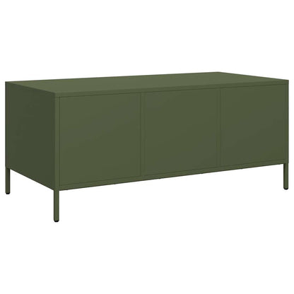 Tavolino Verde Oliva 101,5x50x43,5 cm Acciaio Laminato a Freddo | homemem39