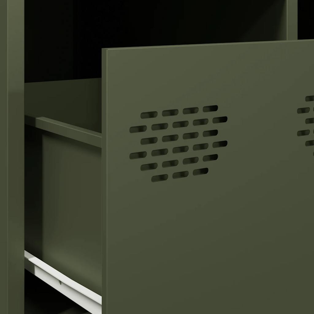 Tavolino Verde Oliva 101,5x50x43,5 cm Acciaio Laminato a Freddo | homemem39